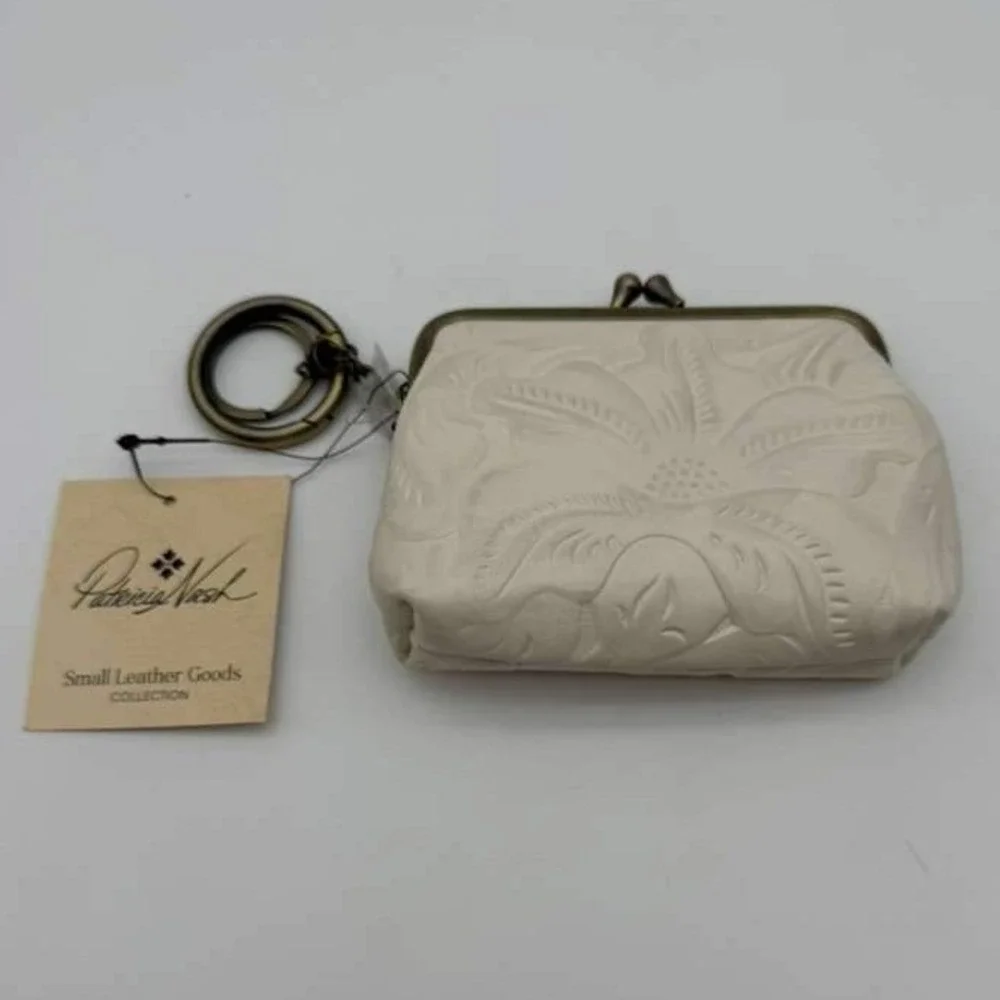 Patricia Nash Borse Coin‎ Purse - Latte Tooled - Leather - New